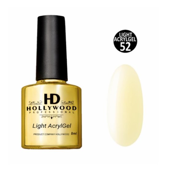 Рідкий акригель Light Acrygel №52 Butter (вершкове масло) Hollywood 8 мл.