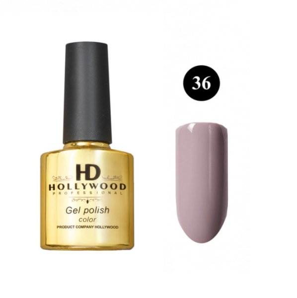Гель лак 36 Сірий Пастельний Нюд HD Hollywood 8 ml