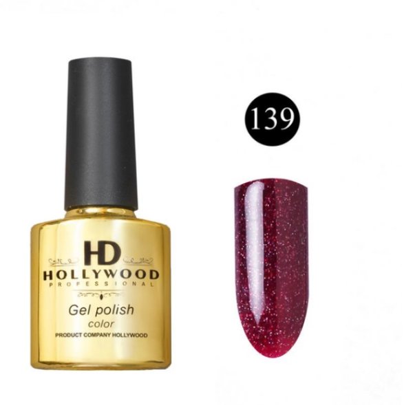 Гель-лак 139 Бордо Шимер Щільний HD Hollywood 8 ml Гель-лак 139 Бордо Шимер Щільний HD Hollywood 8 ml