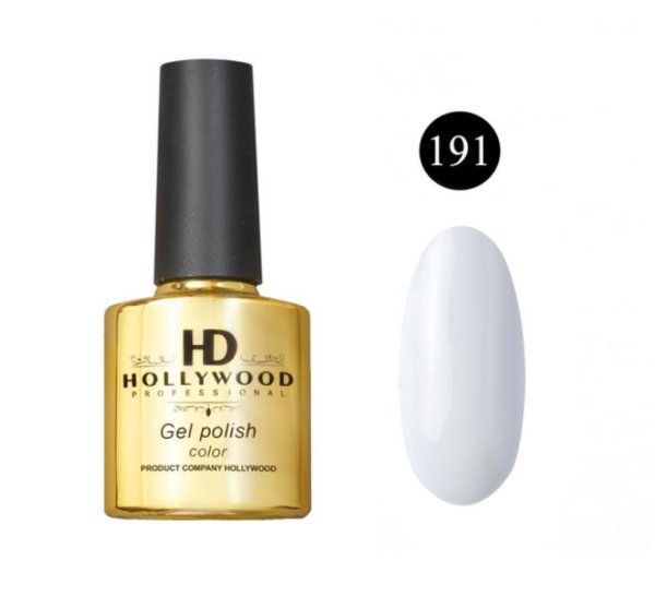 Гель-лак 191 Білий Сірий Щільний HD Hollywood 8 ml Гель-лак 191 Білий Сірий Щільний HD Hollywood 8 ml