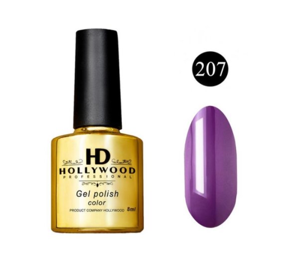 Гель-лак 207 Фіолетовий Щільний HD Hollywood 8 ml