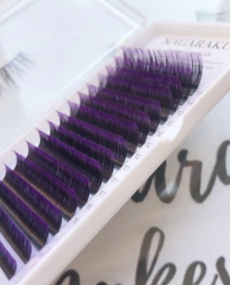 Вії Nagaraku Фіолет Ombre D MIX 7-15 (0.07)