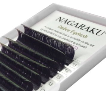 Вії Nagaraku Зелені Ombre D MIX 7-15 (0.07)