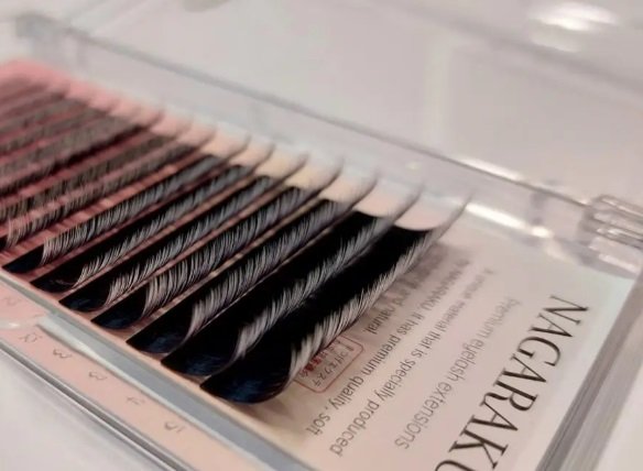 Вії Nagaraku Білі Ombre D MIX 7-15 (0.07)