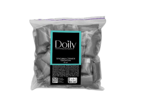 Трусики-стрінги Doily® (50 шт/пач) зі спанбонду Колір: чорний