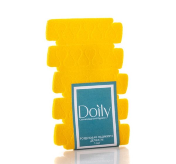 Розділювачі педикюрні делікатні Doily® (5 пар/пач) з пінополіетилену Колір: жовтий