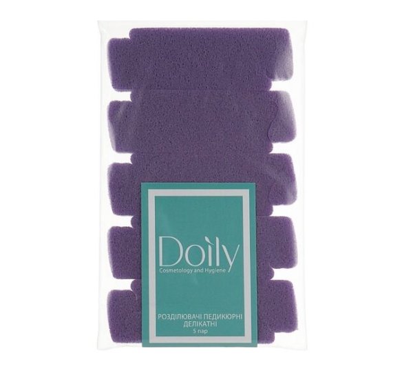Розділювачі педикюрні делікатні Doily® (5 пар/пач) з пінополіетилену Колір: фіолетовий