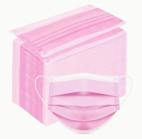 Маска одноразова Panni Mlada™ (10 шт/пач) зі спанбонду Колір: рожевий