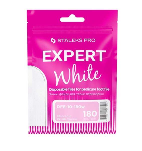 Сменные файлы белые для педикюрной терки 180 грит STALEKS PRO EXPERT 10 30 шт Сменные файлы белые для педикюрной терки 180 грит STALEKS PRO EXPERT 10 30 шт