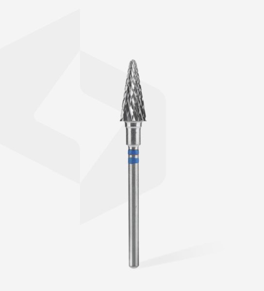 Фреза твердосплав Staleks для лівші Конус 6мм/14мм (Синя)