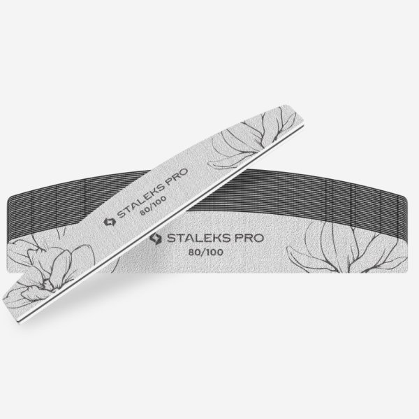 Пилка півмісяць мінеральна для нігтів Staleks Expert 80/100 гріт