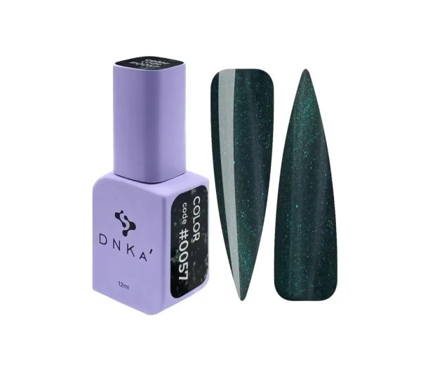 DNKa Gel Polish, 12 ml Color #0057 Темно-зелений з шимером