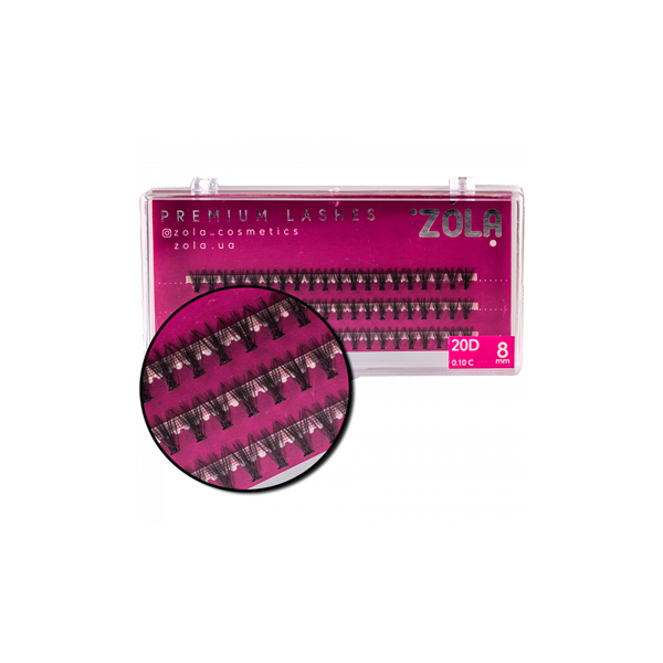 Zola вії-пучки 20 D (8 mm), купити в інтернет-магазині Beauty Home з доставкою