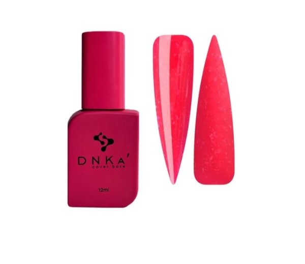 DNKa Cover Base, 12 ml #0080 Furor Неоновий рожевий з поталлю DNKa Cover Base