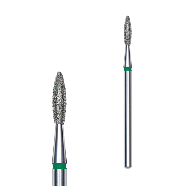 Фреза алмазна полум'я гостре staleks pro 2,1 мм зелений, купити в інтернет-магазині Beauty Home з доставкою