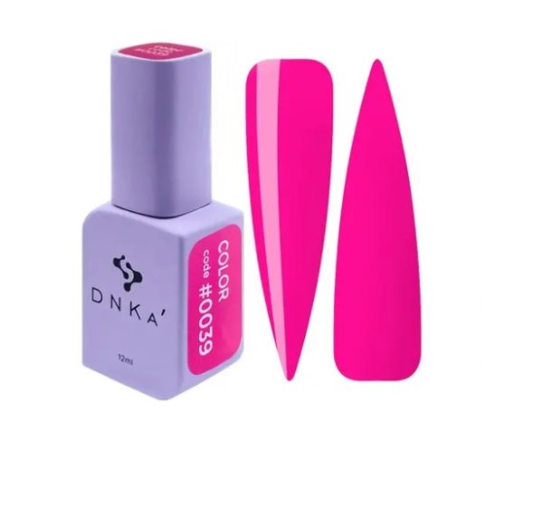 Гель лак DNKa, 12 ml Color #0039 - Яскраво-рожевий Гель лак