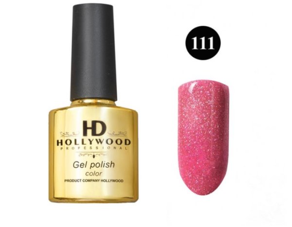 Гель-лак 111 Яскраво-рожевий Шимер HD Hollywood 8 ml