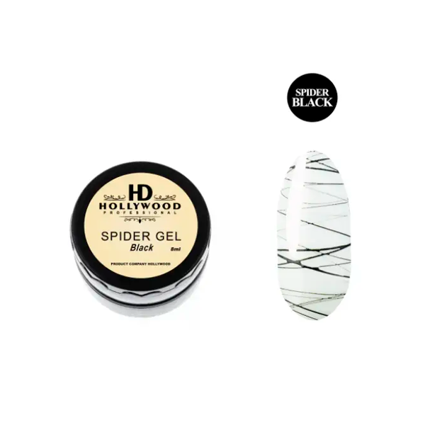 Гель паутинка HD Hollywood Spider Gel Black 8 ml, купити в інтернет-магазині Beauty Home з доставкою