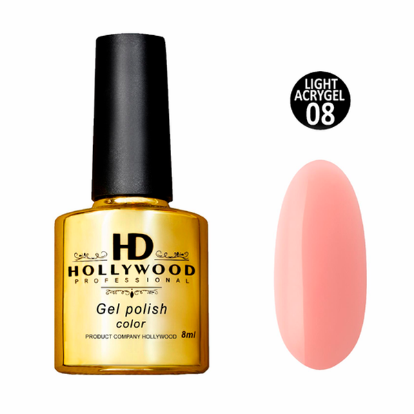 Рідкий акрил-гель Light Acrygel 08 Рожево-бежевий HD Hollywood 8 мл, купити в інтернет-магазині Beauty Home з доставкою