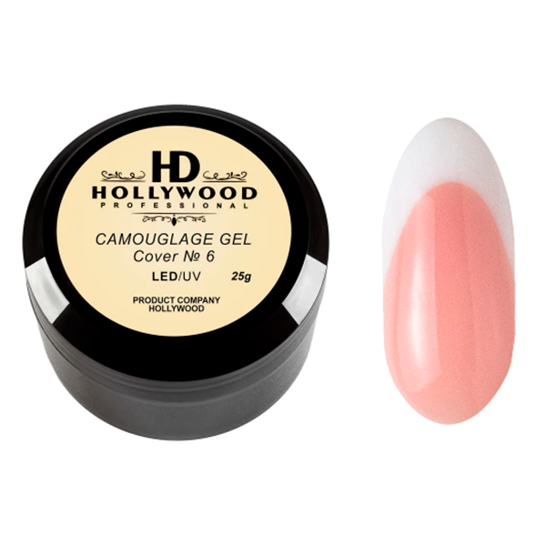 Гель камуфлюючий, Comouflage Led Gel Clear Cover #6 Hollywood, купити в інтернет-магазині Beauty Home з доставкою