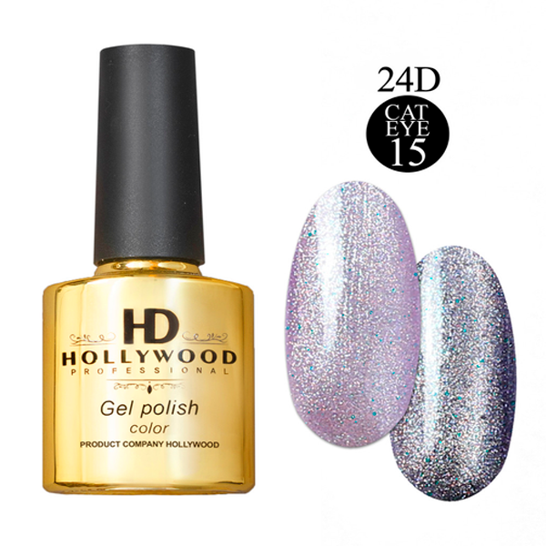 Гель-лак Котяче око Cat Eye 24D 015 ніжно-фіолетовий HD Hollywood, купити в інтернет-магазині Beauty Home з доставкою