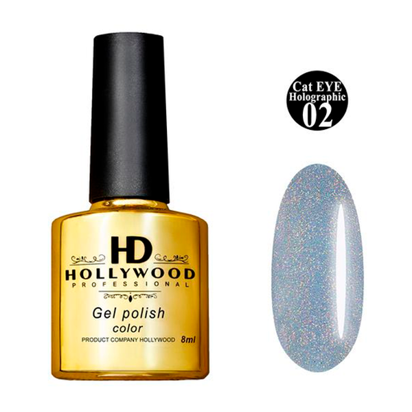 Гель-лак Котяче око Holographic 02 HD Hollywood, купити в інтернет-магазині Beauty Home з доставкою
