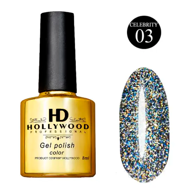 Гель-лак 03 Celebrity Світловідбивний Блакитний HD Hollywood, купити в інтернет-магазині Beauty Home з доставкою