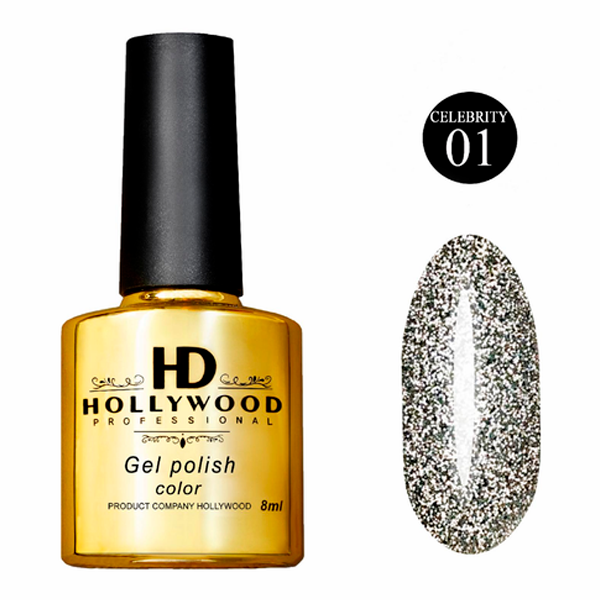 Гель-лак 01 Celebrity Світловідбивний Срібло HD Hollywood, купити в інтернет-магазині Beauty Home з доставкою