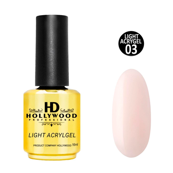 Рідкий акригель Light Acrygel 03 Молочно-персиковий HD Hollywood Рідкий акригель Light Acrygel 03 Молочно-персиковий HD Hollywood, купити в інтернет-магазині Beauty Home з доставкою
