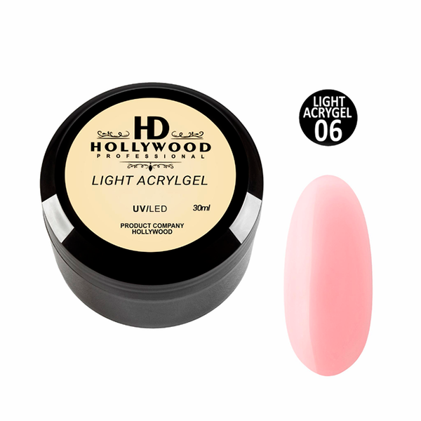 Рідкий акригель Light Acrygel 06 Ніжно-рожевий HD Hollywood Рідкий акригель Light Acrygel 06 Ніжно-рожевий HD Hollywood, купити в інтернет-магазині Beauty Home з доставкою