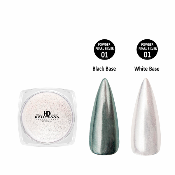 Втирка для нігтів Pearl 01 Срібна перлина HD Hollywood, купити в інтернет-магазині Beauty Home з доставкою