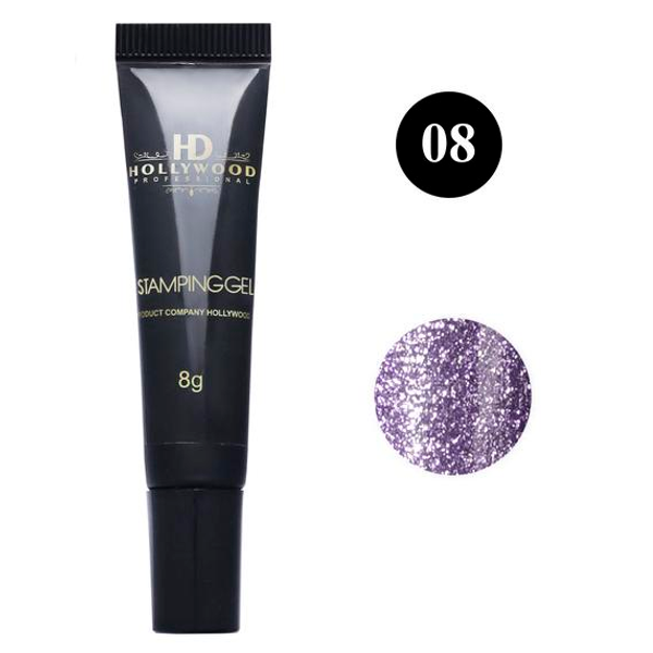 Гель-фарба для стемпінгу Фіолетовий 08 HD Hollywood, купити в інтернет-магазині Beauty Home з доставкою