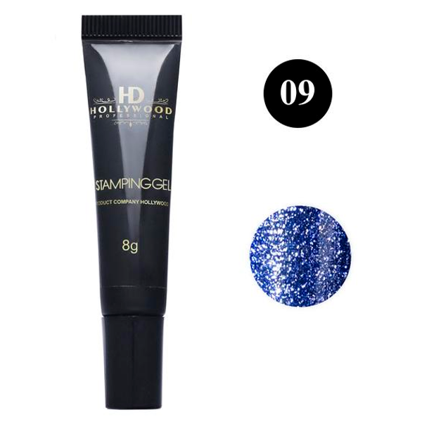 Гель-фарба для стемпінгу Синій 09 HD Hollywood, купити в інтернет-магазині Beauty Home з доставкою