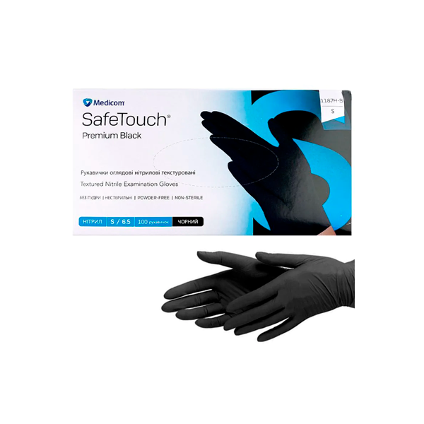 Рукавички нітрилові, чорні 5,0 г S не стерильні, без тальку Medicom 1187 Рукавички нітрилові, чорні 5,0 г S не стерильні, без тальку Medicom 1187, купити в інтернет-магазині Beauty Home з доставкою