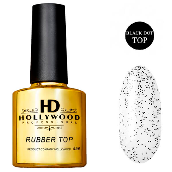 Топ HD Hollywood каучуковий TOP Rubber Black Dot чорна крихта 8 мл, купити в інтернет-магазині Beauty Home з доставкою