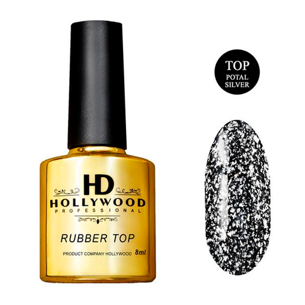 Топ каучуковий HD Hollywood Top Rubber Platinum Potal Silver 8 мл, купити в інтернет-магазині Beauty Home з доставкою