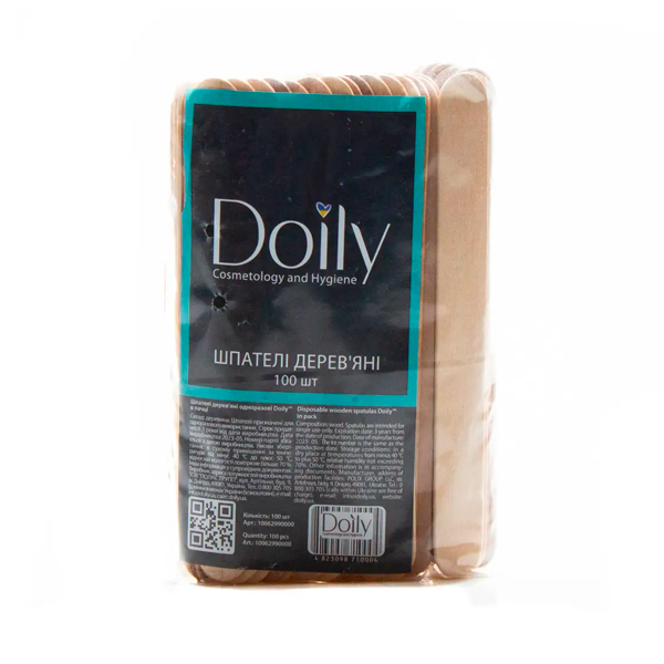 Шпателі дерев’яні одноразові Doily (100 шт/пач), купити в інтернет-магазині Beauty Home з доставкою