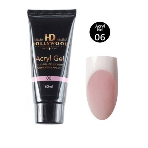 Акрил гель HD Hollywood Acryl Gel #06 бежево-рожевий, 60 мл (tube) Акрил гель HD Hollywood Acryl Gel #06 бежево-рожевий, 60 мл (tube)