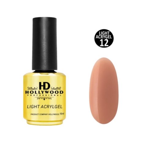 Рідкий акригель Light Acrygel 12 Світла карамель HD Hollywood 16 мл.