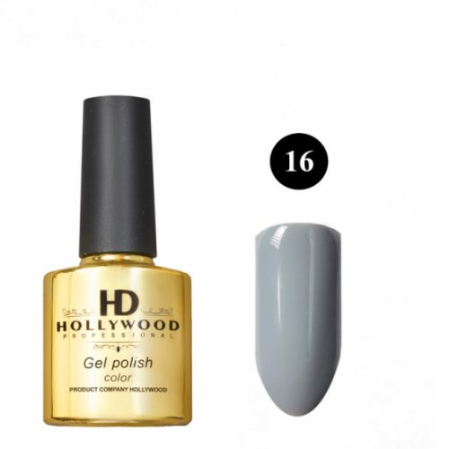 Гель лак 16 Світлий Сірий Щільний HD Hollywood 8 ml