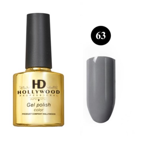 Гель лак 63 Сірий Темний Щільний HD Hollywood 8 ml Гель лак 63 Сірий Темний Щільний HD Hollywood 8 ml