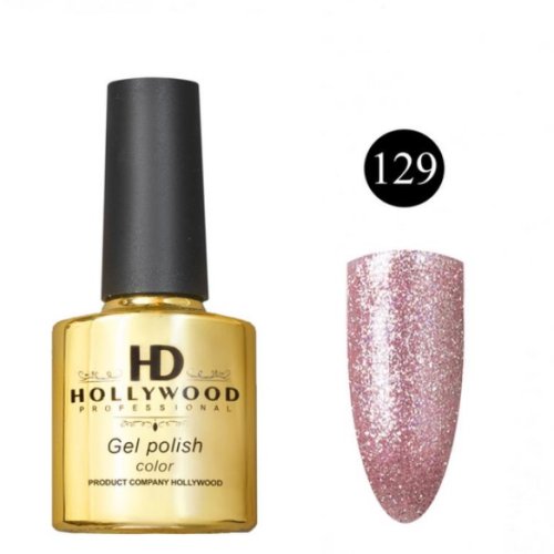 Гель-лак 129 Рожеве Золото Щільний шимер HD Hollywood 8 ml Гель-лак 129 Рожеве Золото Щільний шимер HD Hollywood 8 ml