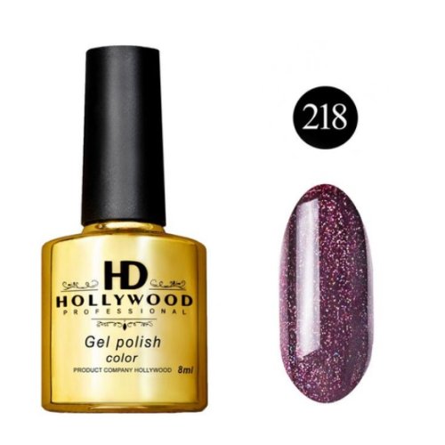 Гель-лак 218 Фіолетовий Темний Щільний HD Hollywood 8 ml Гель-лак 218 Фіолетовий Темний Щільний HD Hollywood 8 ml