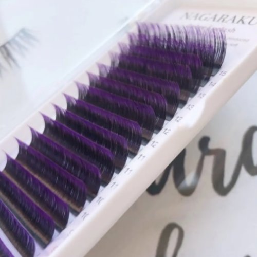 Вії Nagaraku Фіолет Ombre D MIX 7-15 (0.07)