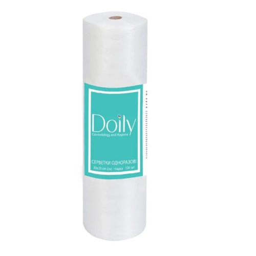 Серветки в рулоні Doily® 30х20 см (100 шт/рул) зі спанлейсу 40 г/м2 Текстура: гладка Серветки в рулоні Doily® 30х20 см (100 шт/рул) зі спанлейсу 40 г/м2 Текстура: гладка