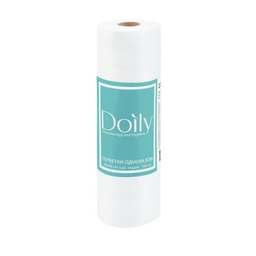 Серветки в рулоні Doily® 30х40 см (100 шт/рул) зі спанлейсу 40 г/м2 Текстура: гладка Серветки в рулоні Doily® 30х40 см (100 шт/рул) зі спанлейсу 40 г/м2 Текстура: гладка