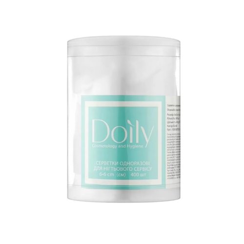 Серветки AQUA Absorb 5х5 см Doily® (400 шт в тубусі) з целюлози 50 г/м2 Колір: білий