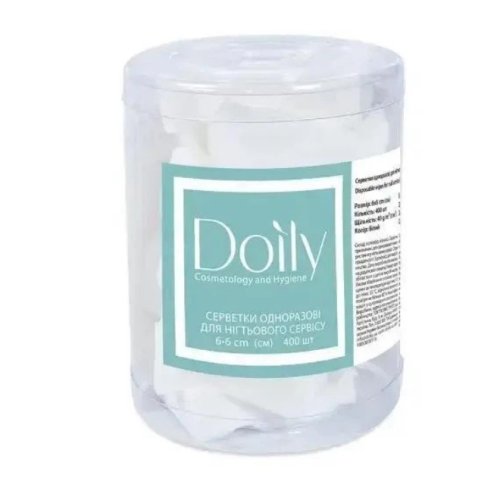Серветки 6х6 см Doily® (400 шт в тубусі) зі спанлейсу