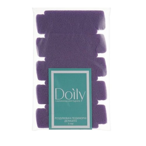 Розділювачі педикюрні делікатні Doily® (5 пар/пач) з пінополіетилену Колір: фіолетовий
