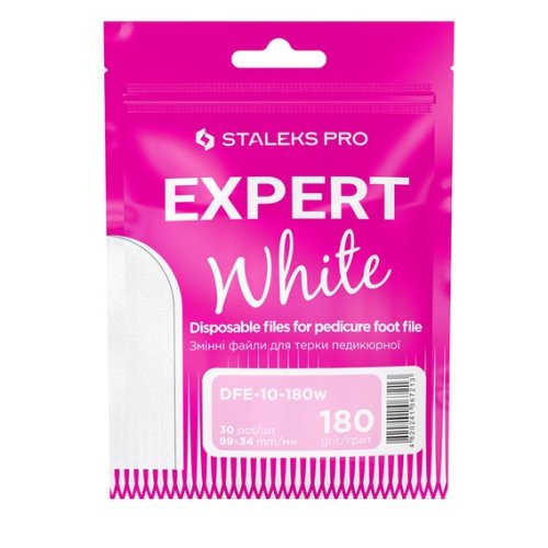 Сменные файлы белые для педикюрной терки 180 грит STALEKS PRO EXPERT 10 30 шт Змінні файли білі для педикюрної терки 180 грит STALEKS PRO EXPERT 10 30 шт